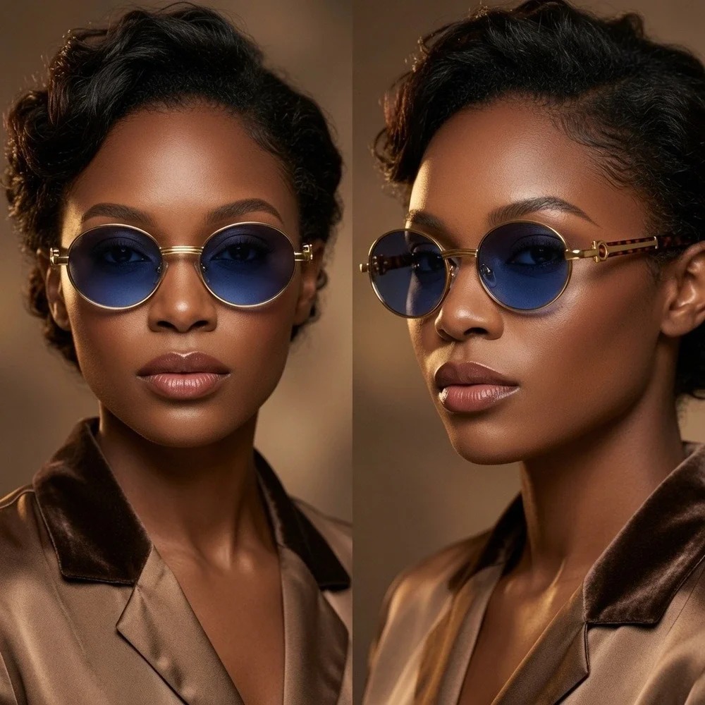Women Sunglasses Blue Lens Trendy Fashion Shades Sophisticated Stylish Casual